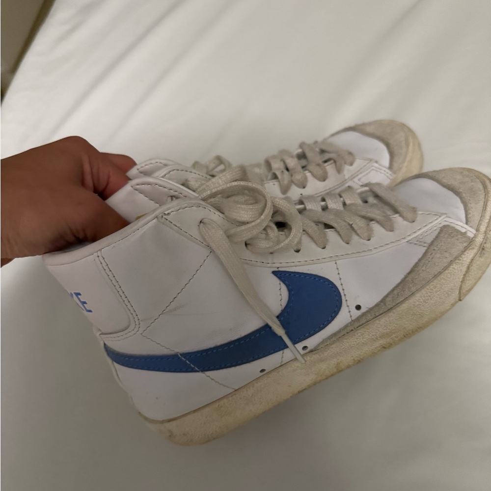 White and Blue High-Top Blazers